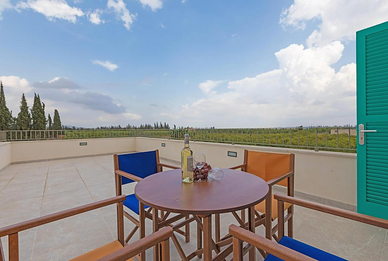 Terrasse mit Weitblick und Esstisch